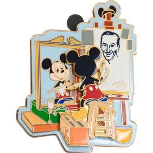 Walt Disney Mickey Mouse Norman Rockwell Triple Self Portrait 2001 3D Pin